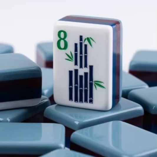 Premium Grayish Blue 4-Layer Printed American Mahjong Tiles