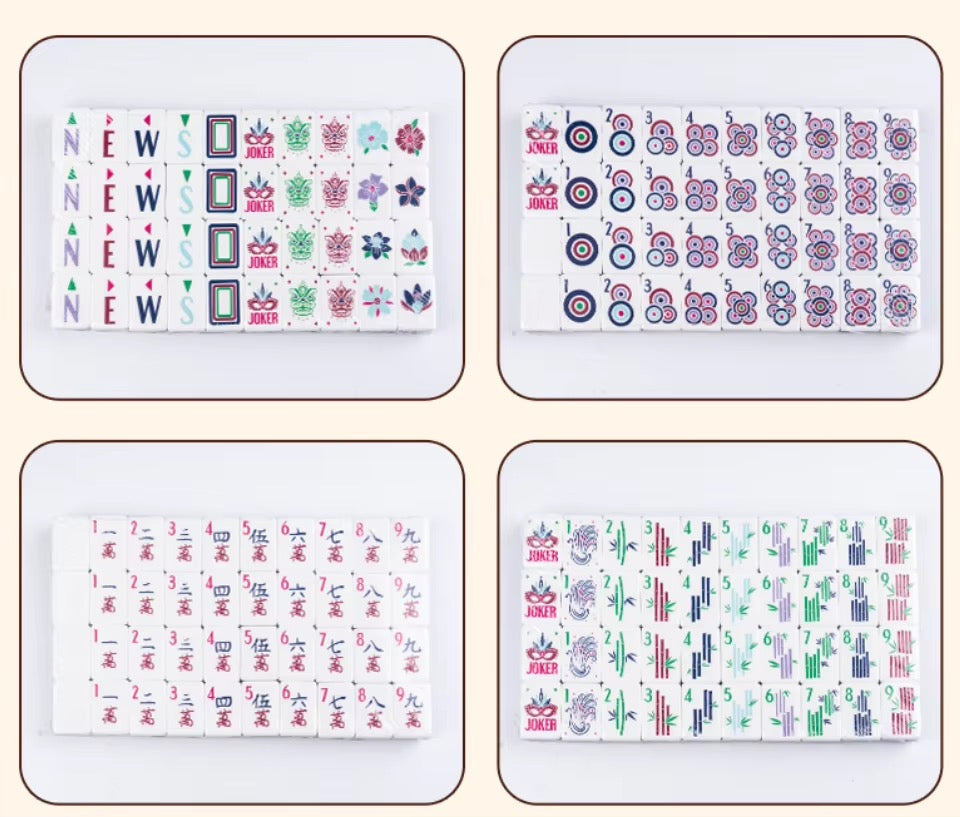 Premium Grayish Blue 4-Layer Printed American Mahjong Tiles