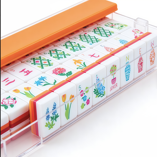 Premium Orange 4-Layer Printed American Mahjong Tiles