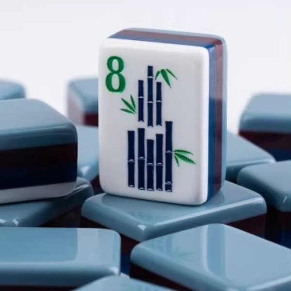 Premium Grayish Blue 4-Layer Printed American Mahjong Tiles
