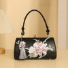 Embroidered Rose Leather Crossbody Handbag for Women – Elegant Floral Top Handle Purse for Daily & Evening Use