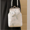 Brocade Butterfly Printed Shoulder Phone Bag for  Women – Elegant Ethnic Style Crossbody Mini Purse