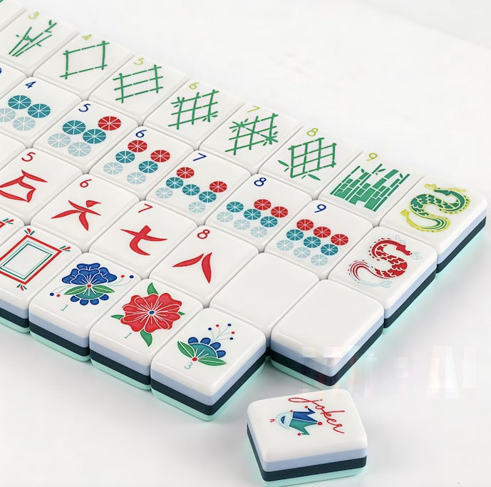 Tiffany Blue 4-Layer Mahjong Tiles
