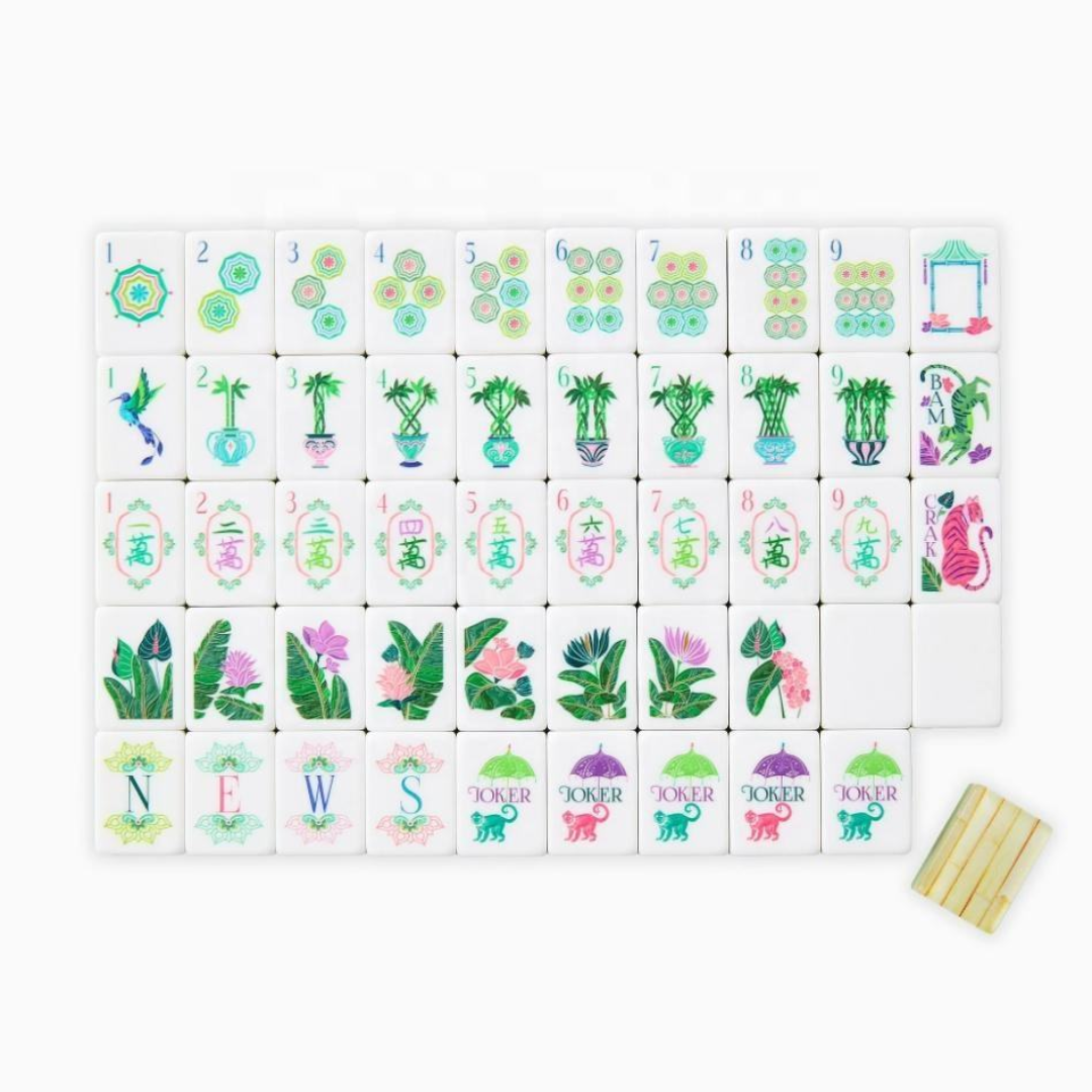 Bamboo Grain Print American Mahjong Tiles
