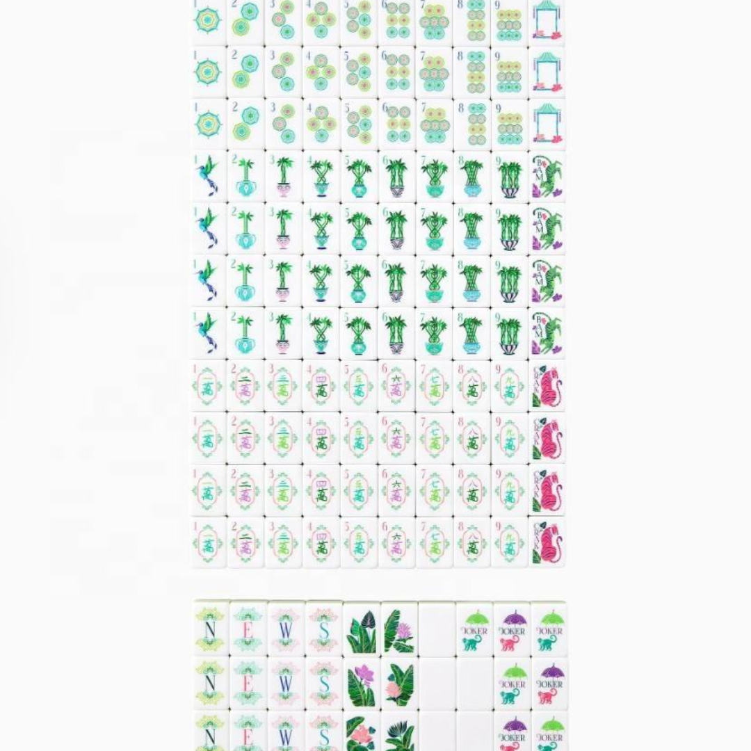 Bamboo Grain Print American Mahjong Tiles