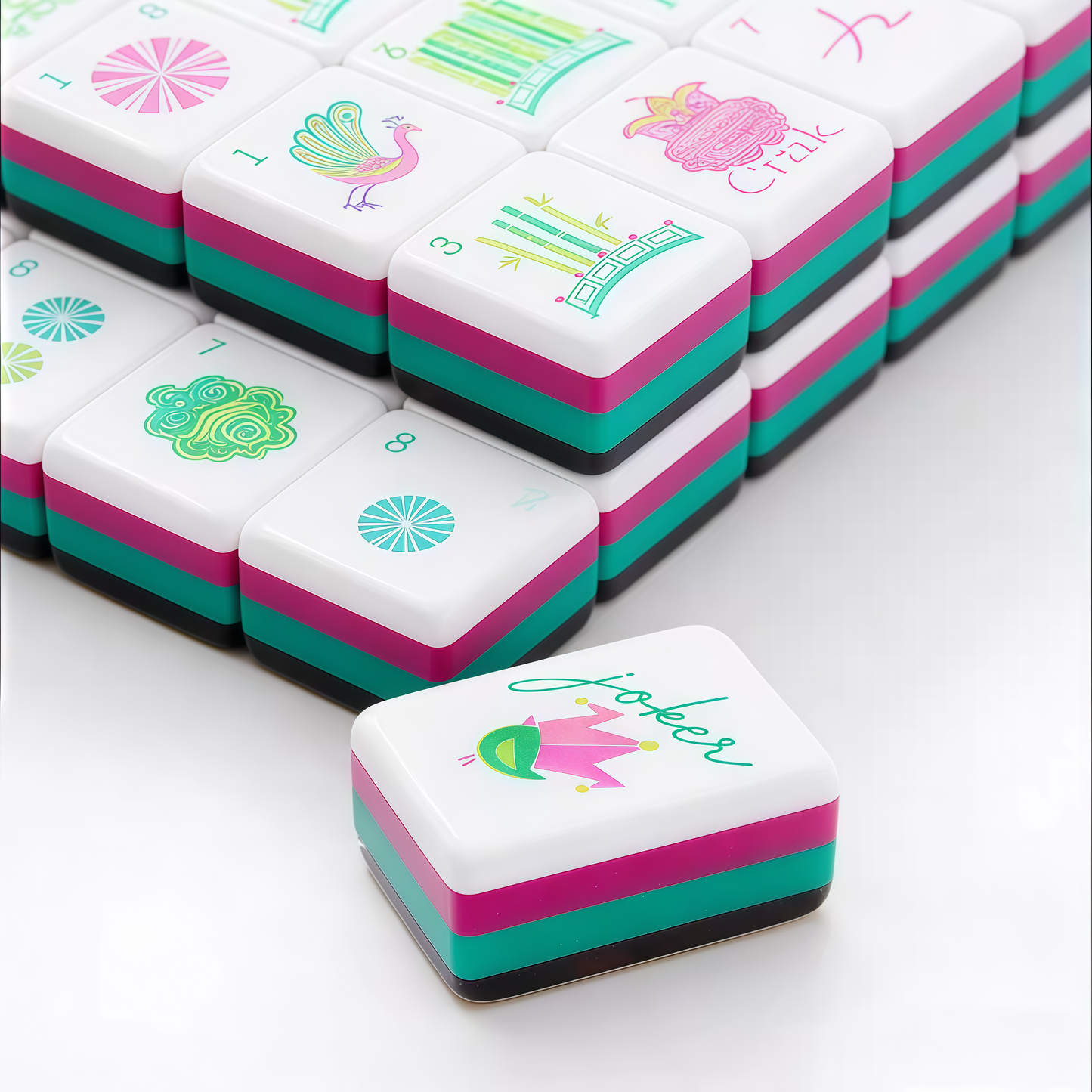 Leopard Print 4-Layer Mahjong Tiles