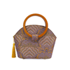 Silk Printed “Myriad Auspicious Clouds” Shell Bag with Wooden Handle – Chinese Style Handbag