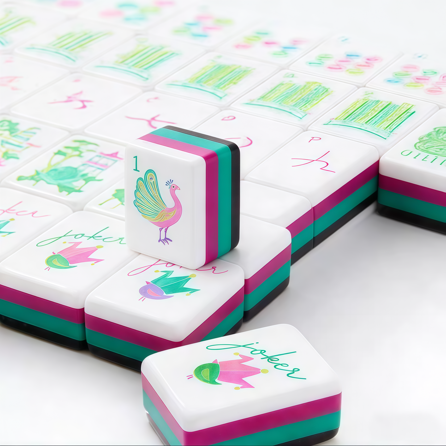 Leopard Print 4-Layer Mahjong Tiles
