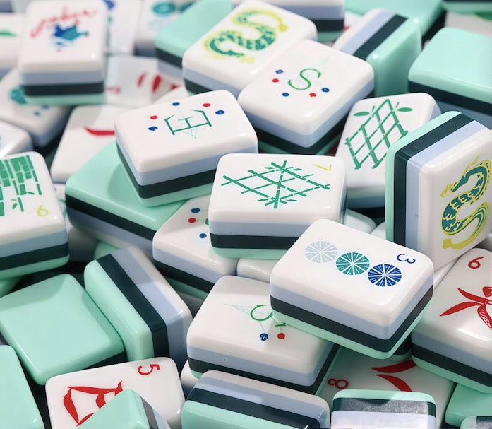 Tiffany Blue 4-Layer Mahjong Tiles