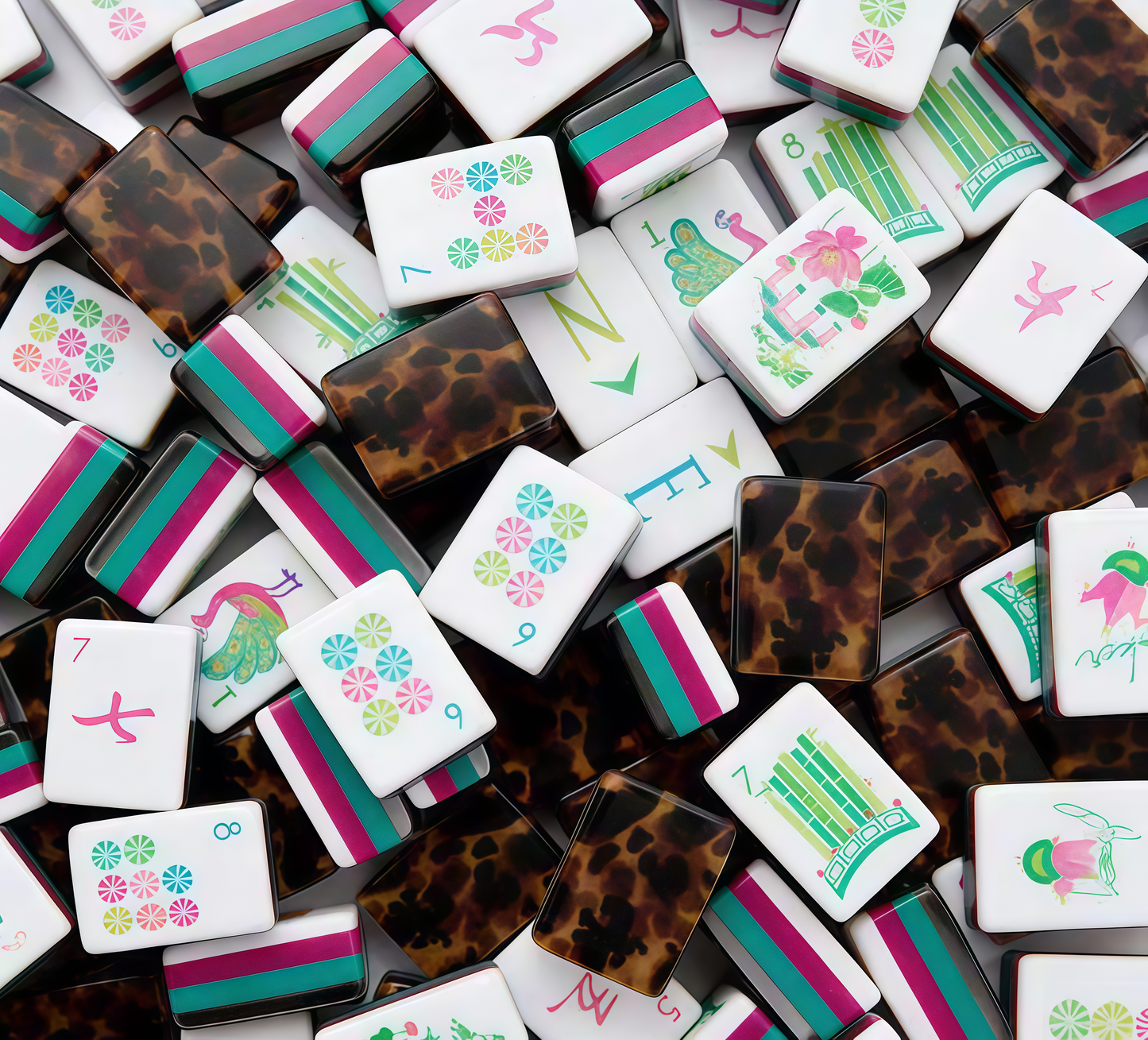 Leopard Print 4-Layer Mahjong Tiles
