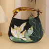 Brocade Embroidered 3D Lotus Handbag  – Vintage Women’s Evening & Casual Shoulder Purse