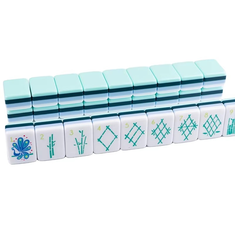 Tiffany Blue 4-Layer Mahjong Tiles