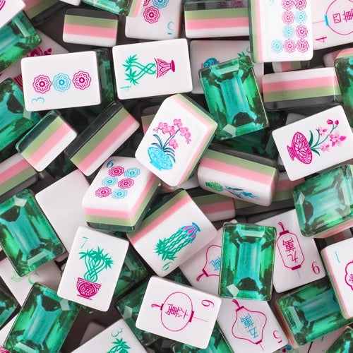 Emerald Green 4-Layer Mahjong Tiles