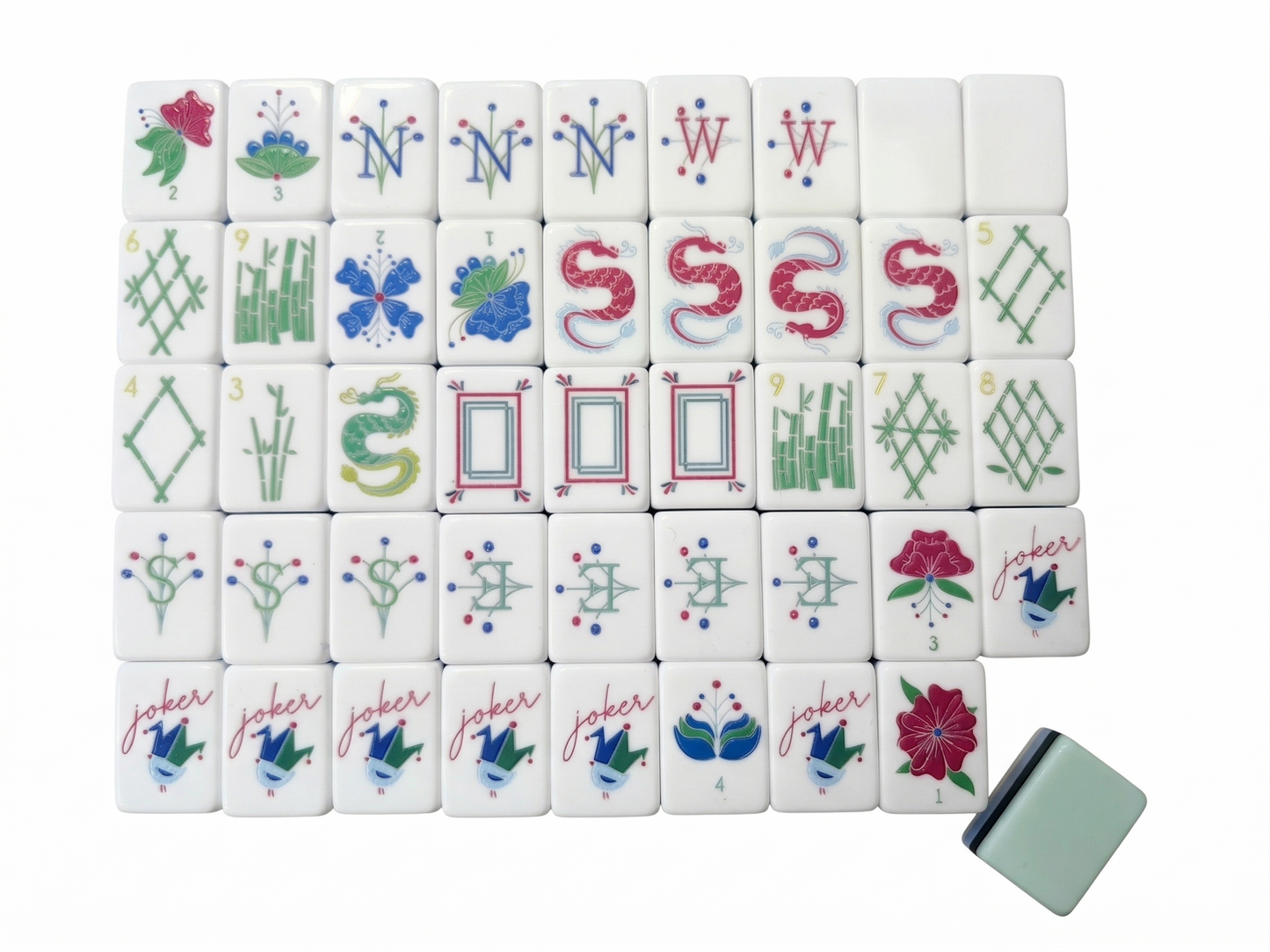 Tiffany Blue 4-Layer Mahjong Tiles