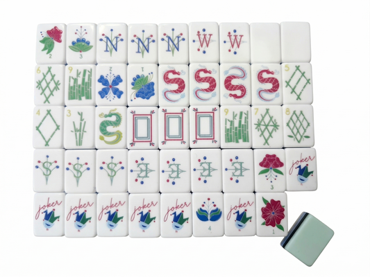 Tiffany Blue 4-Layer Mahjong Tiles