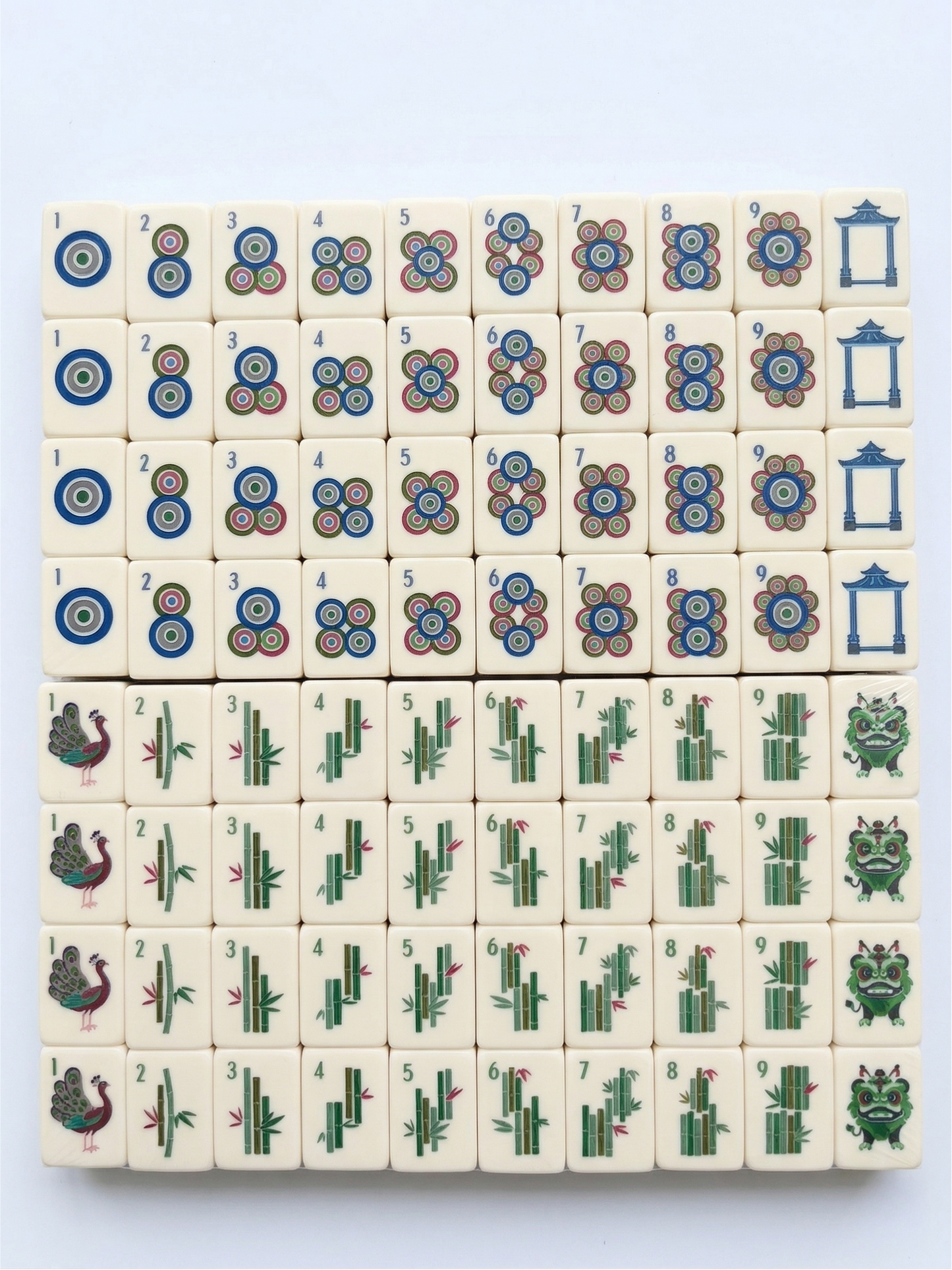 Olive Green 4-Layer Acrylic Mahjong Tiles