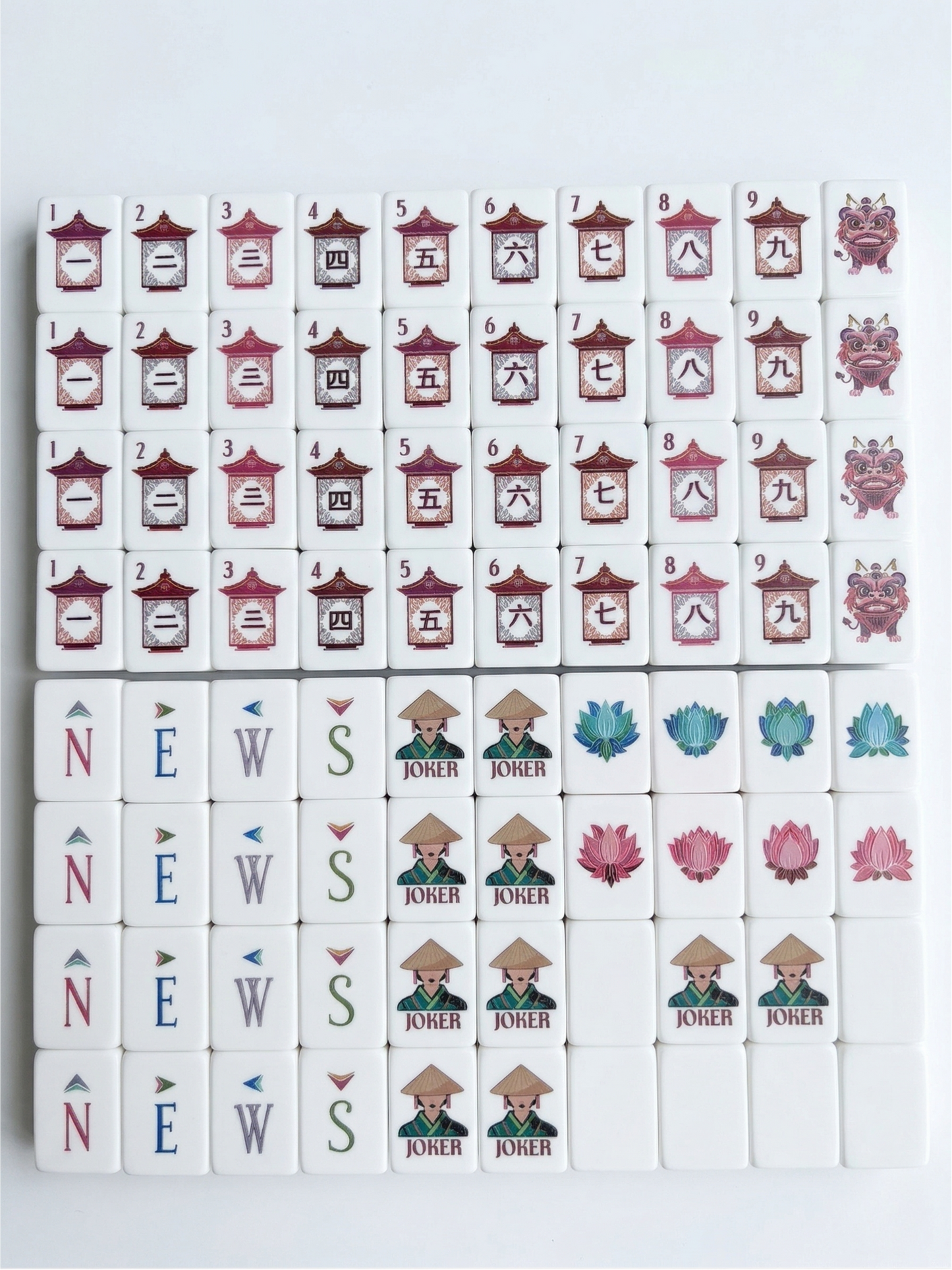 Olive Green 4-Layer Acrylic Mahjong Tiles