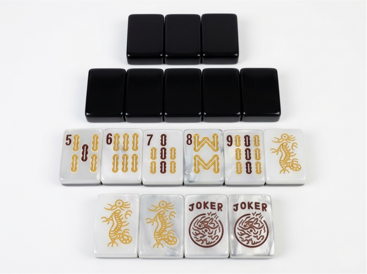 Black Pearl Luxury Acrylic Mahjong Tiles