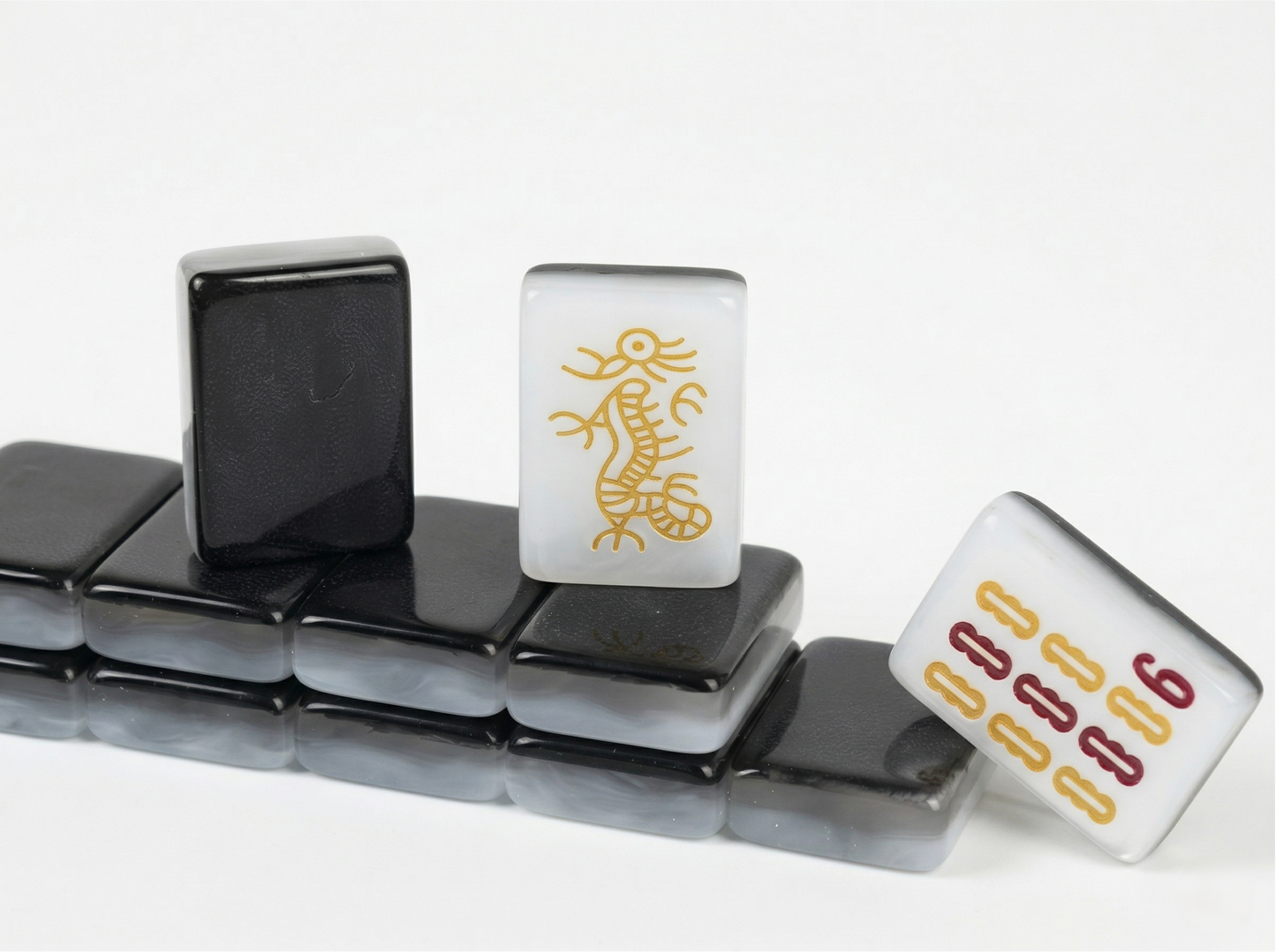Black Pearl Luxury Acrylic Mahjong Tiles