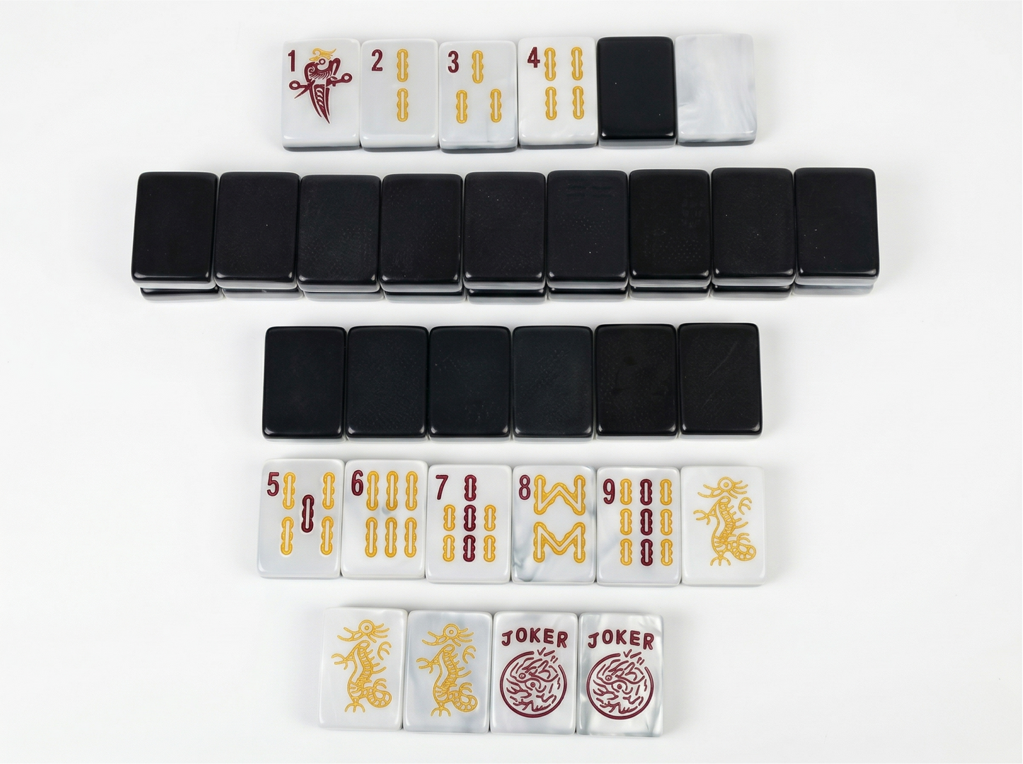 Black Pearl Luxury Acrylic Mahjong Tiles
