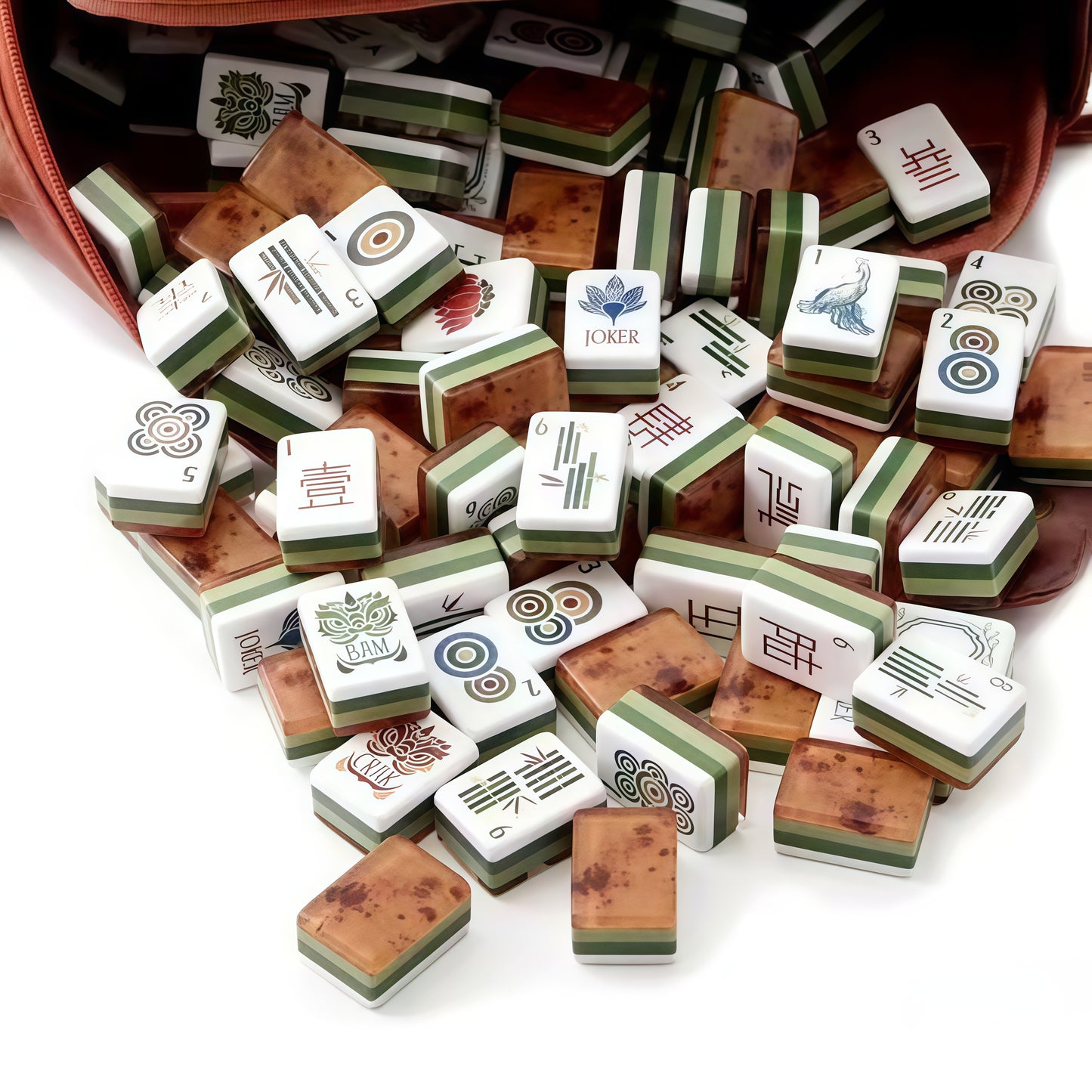 Wood Grain 4-Layer Acrylic Mahjong Tiles