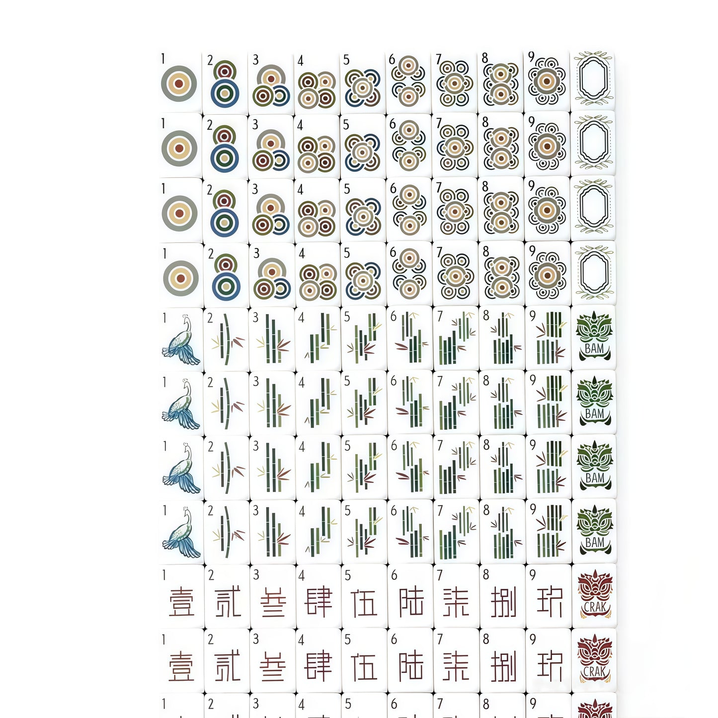 Wood Grain 4-Layer Acrylic Mahjong Tiles