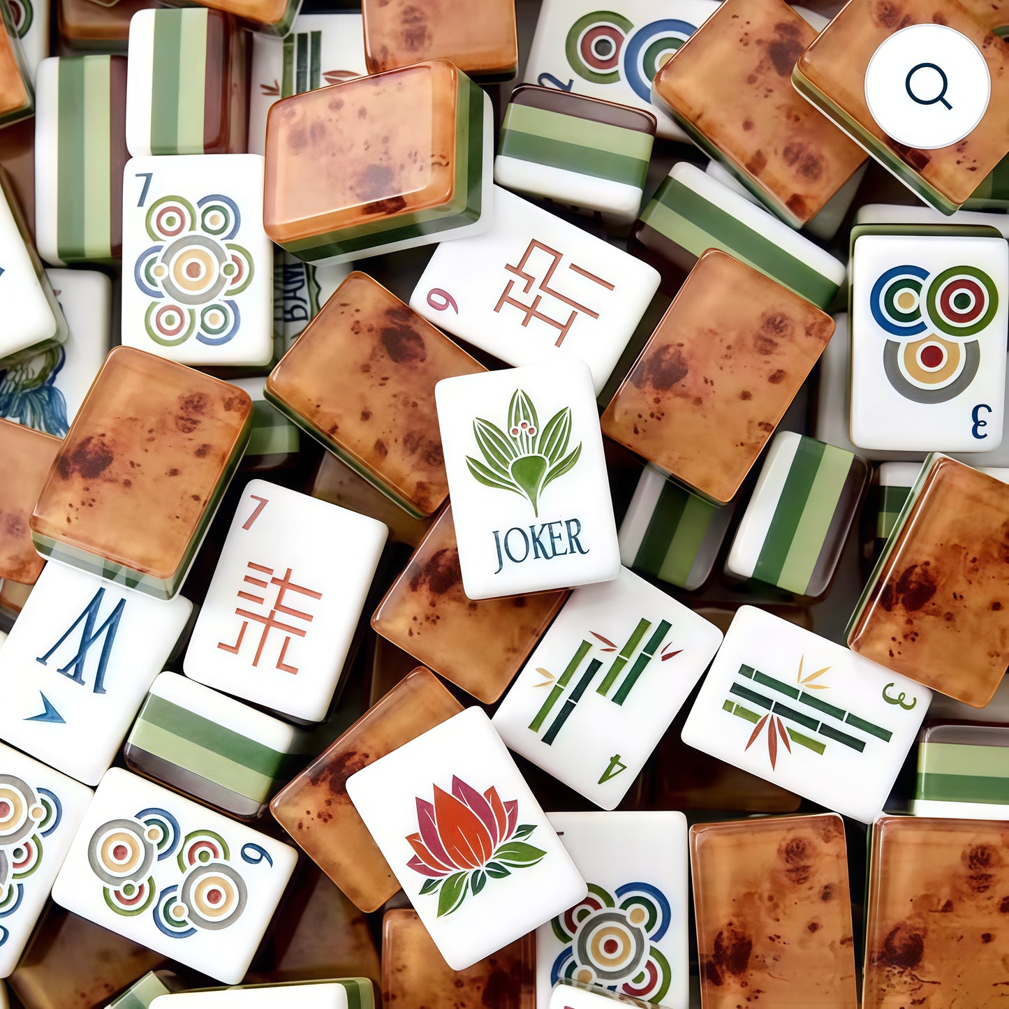 Wood Grain 4-Layer Acrylic Mahjong Tiles