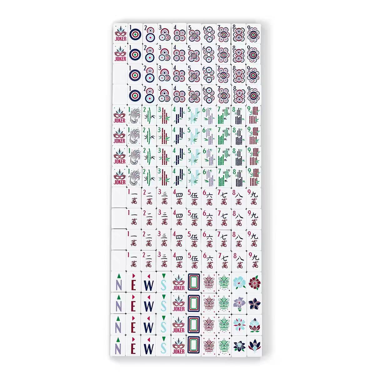 Premium Grayish Blue 4-Layer Printed American Mahjong Tiles