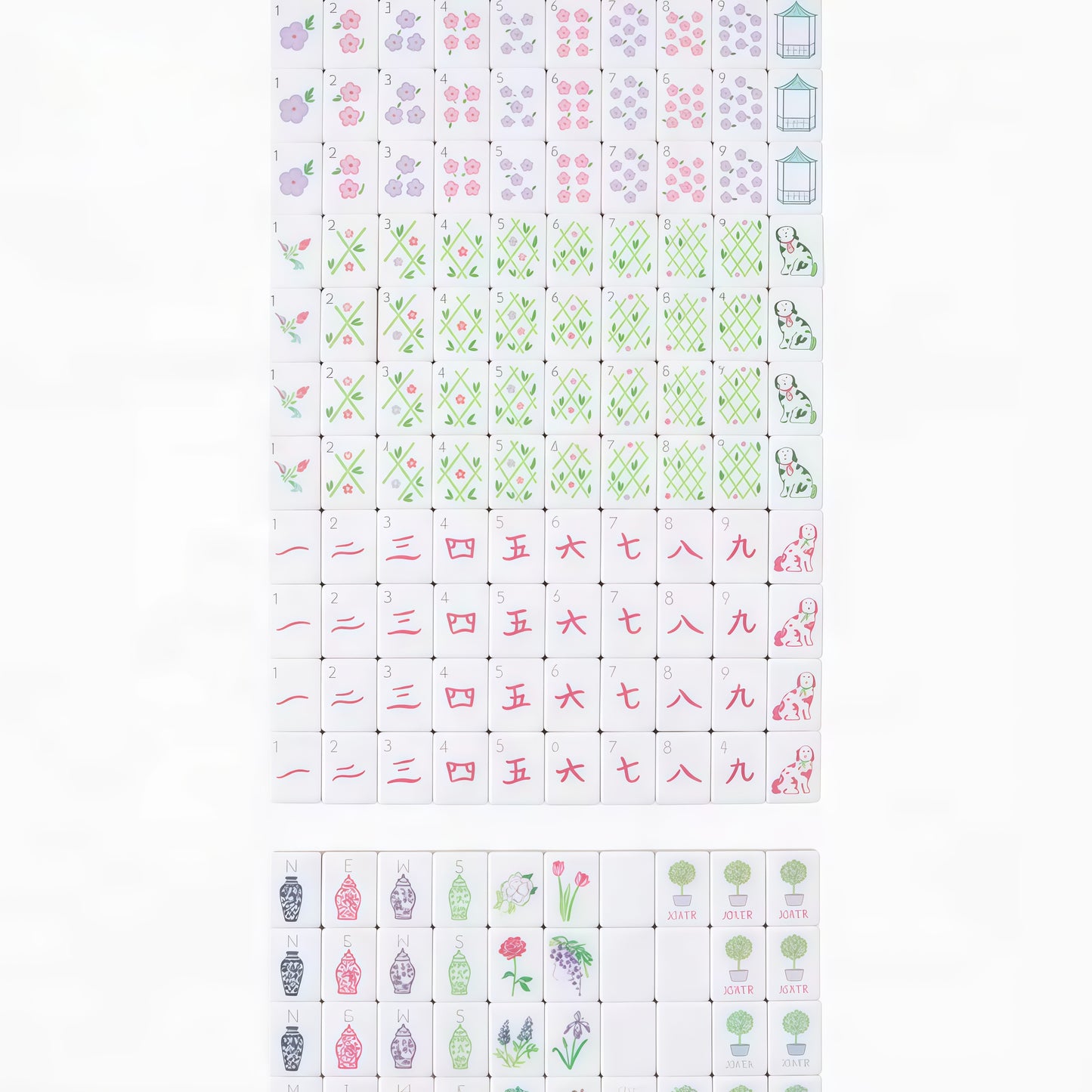 Violet 4-Layer Acrylic Mahjong Tiles
