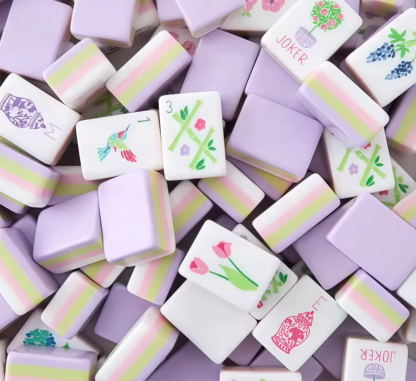 Violet 4-Layer Acrylic Mahjong Tiles