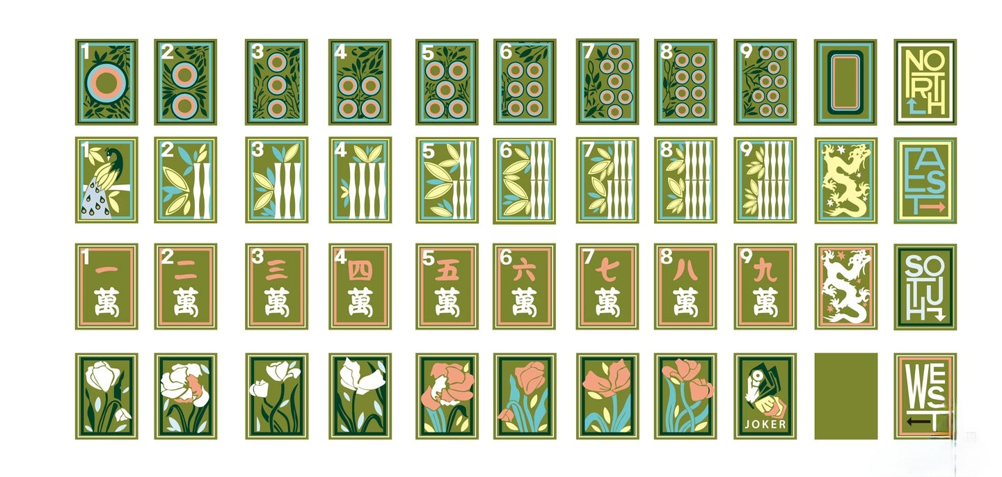 Emerald Green Premium American Mahjong Tiles