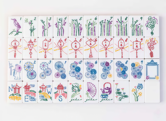 Green Mother of Pearl Acrylic Mahjong Tiles