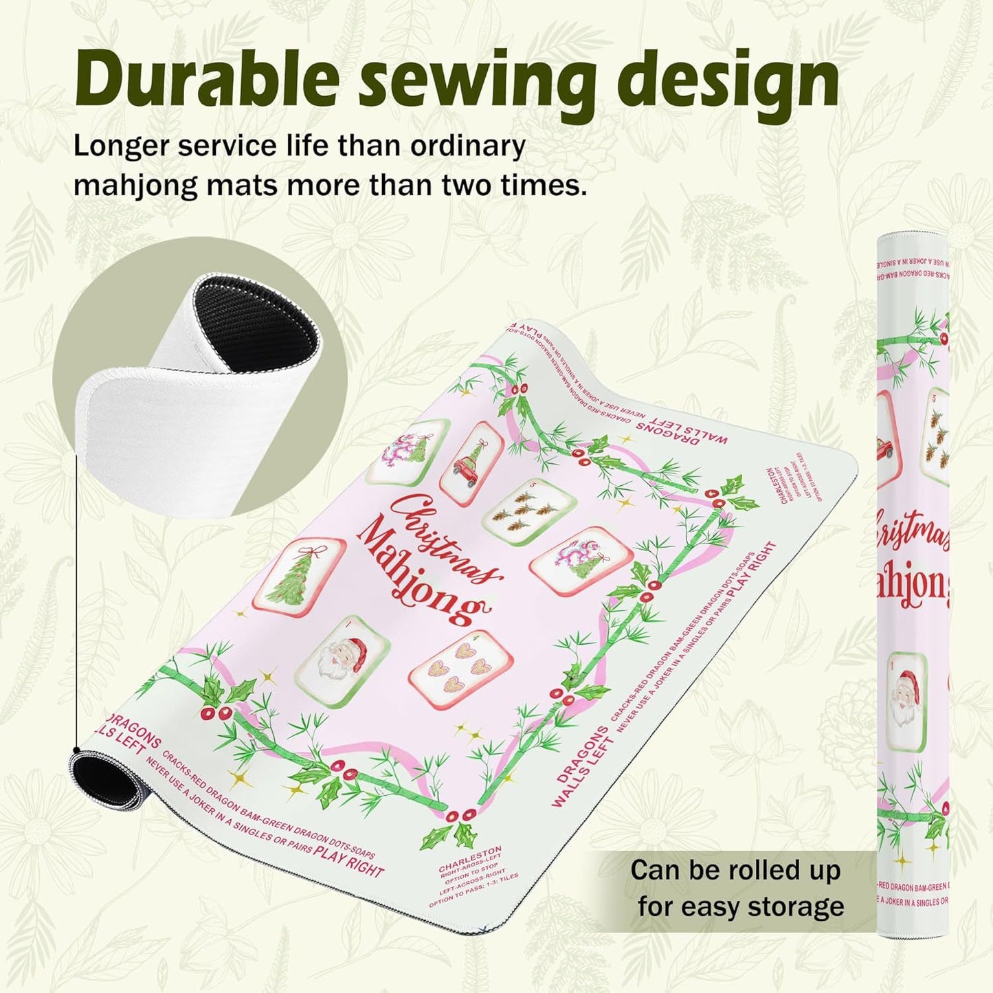 Festive Christmas Mahjong Table Mat