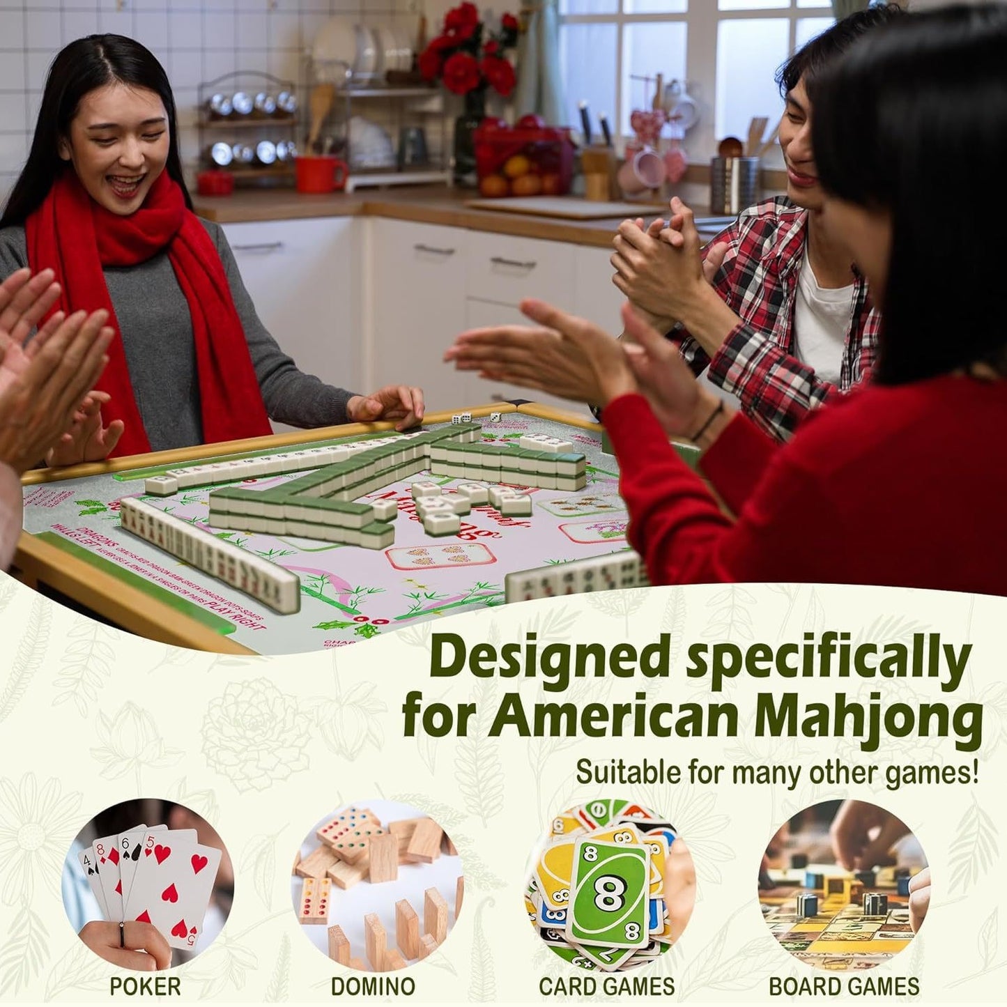Festive Christmas Mahjong Table Mat