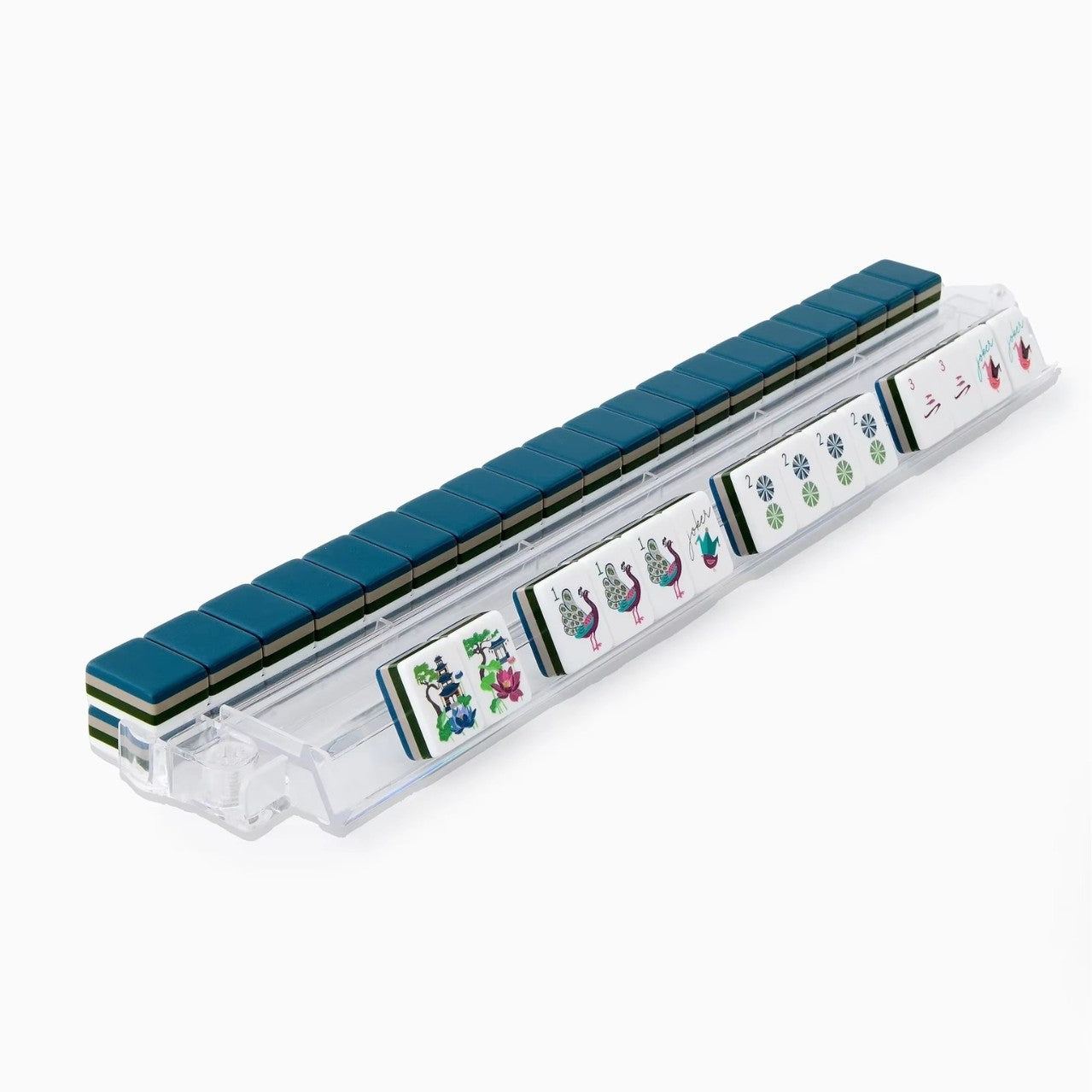 Peacock Blue American Mahjong Game Set 160 Tiles, 4 Ply Premium Engraved