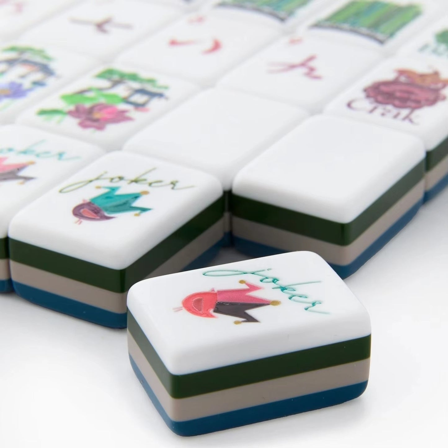 Peacock Blue American Mahjong Game Set 160 Tiles, 4 Ply Premium Engraved