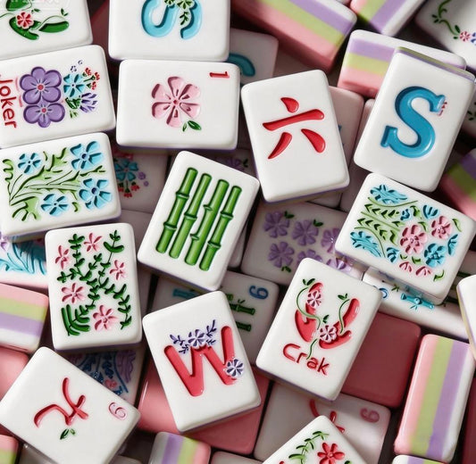 Miss Darling Flower Pink Modern Mahjong Tiles