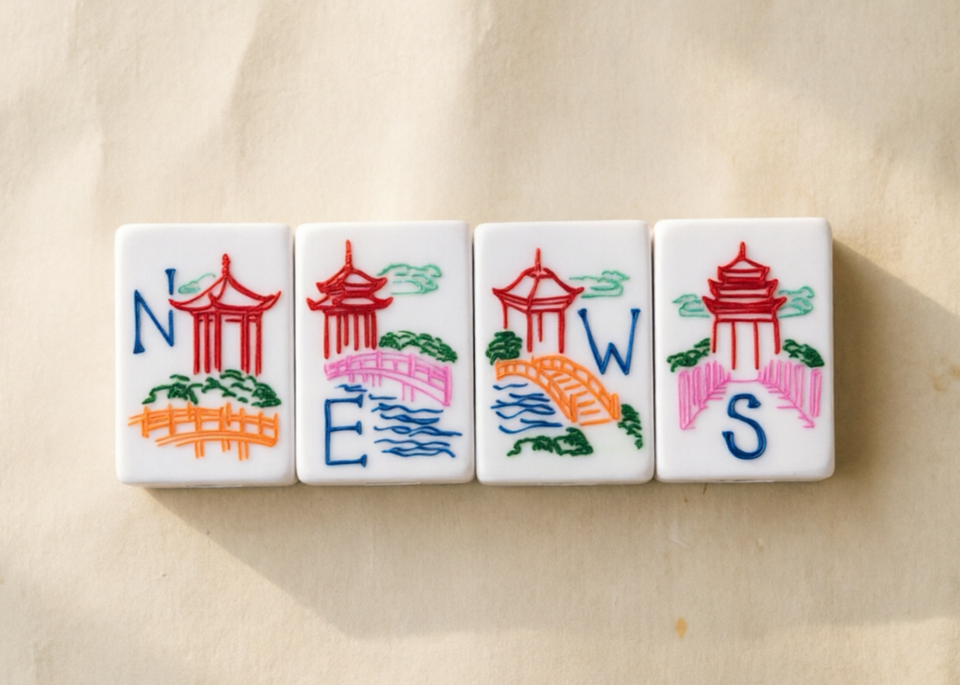 Green Mother of Pearl Acrylic Mahjong Tiles