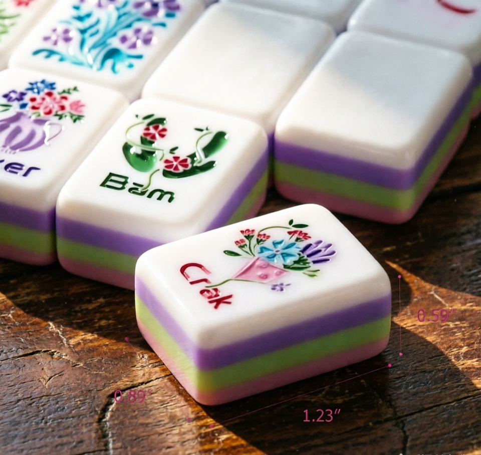 Miss Darling Flower Pink Modern Mahjong Tiles