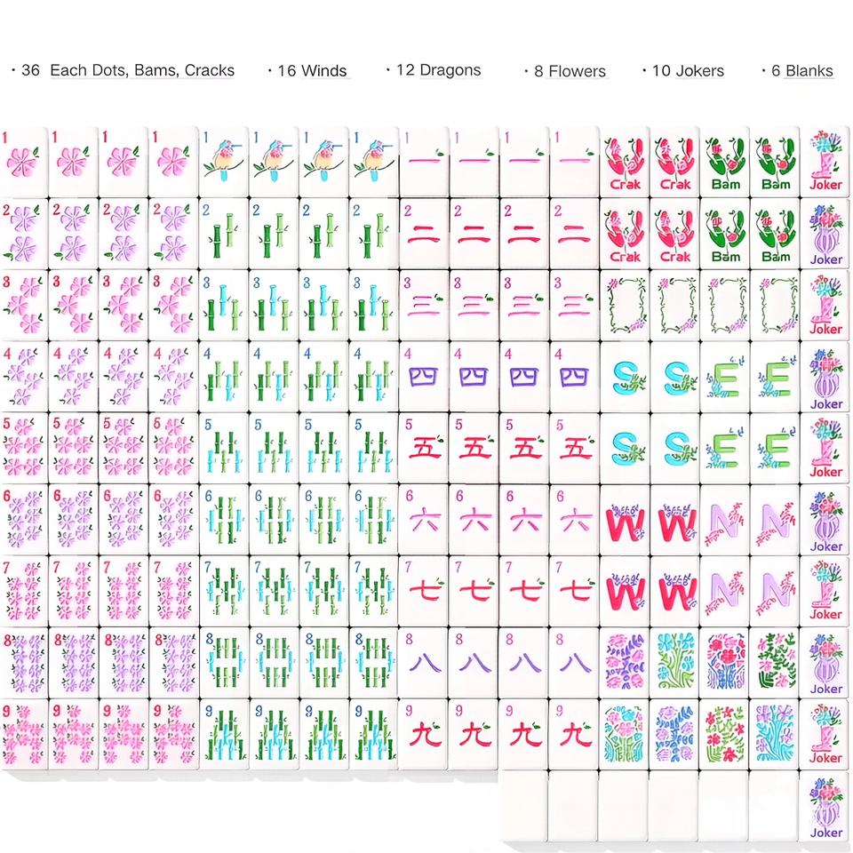 Miss Darling Flower Pink Modern Mahjong Tiles